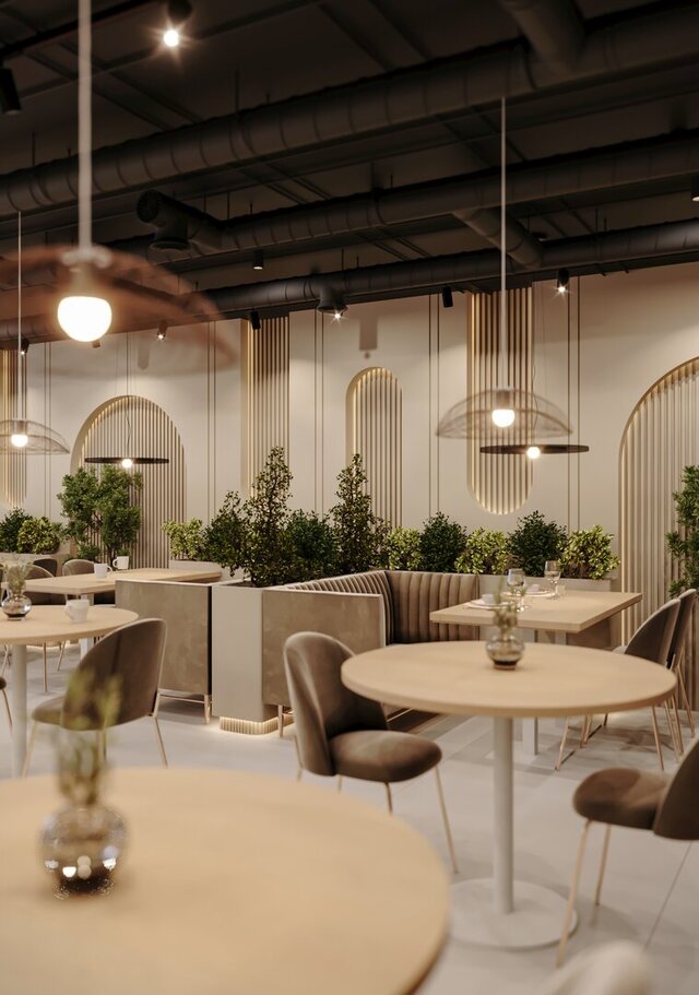 I will design unique cafe interiors with 3D rendering image 12