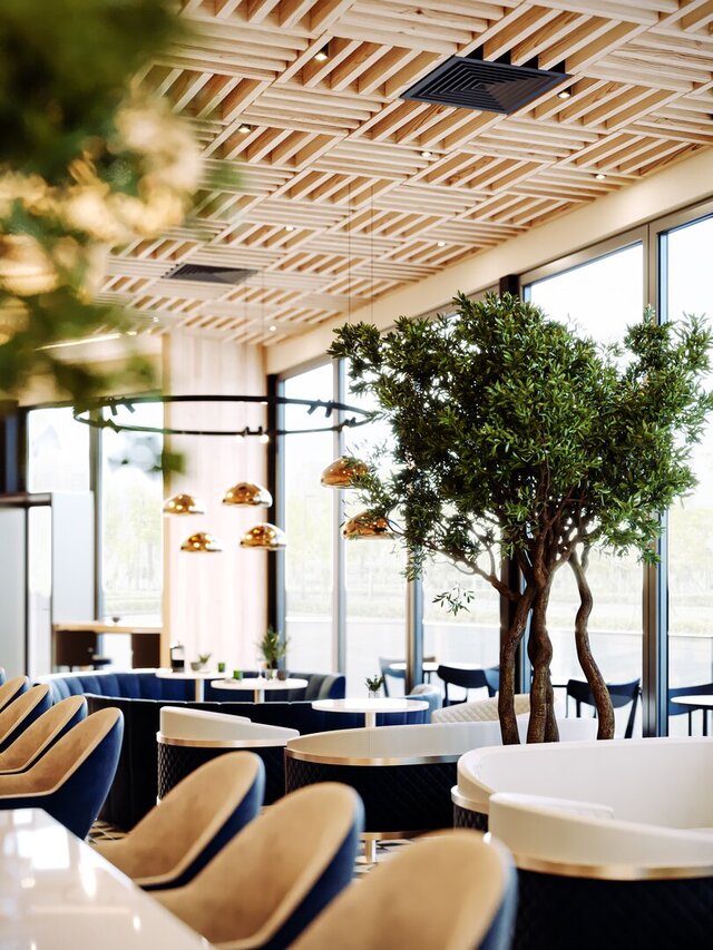 I will design unique cafe interiors with 3D rendering image 3