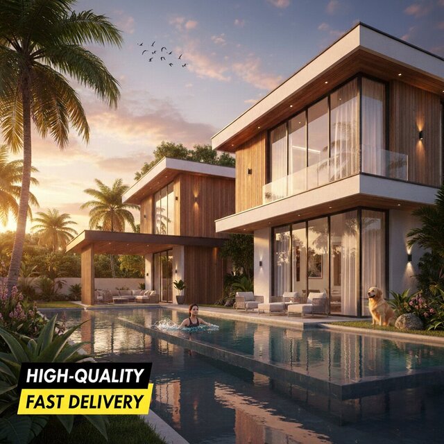 I will create 3D exterior renderings for exterior architectural visualization image 2