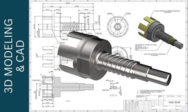 I will do 3D modeling, CAD, rendering, and 2d drawings for SolidWorks projects