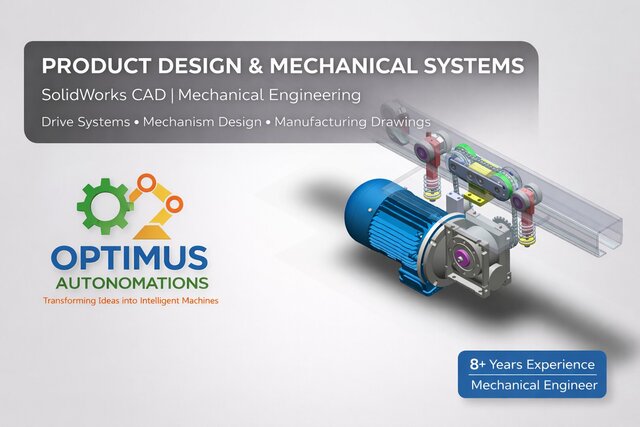 I will design mechanical machines, industrial equipment, and CAD models in SolidWorks image 3