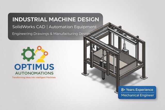 I will design mechanical machines, industrial equipment, and CAD models in SolidWorks image 2