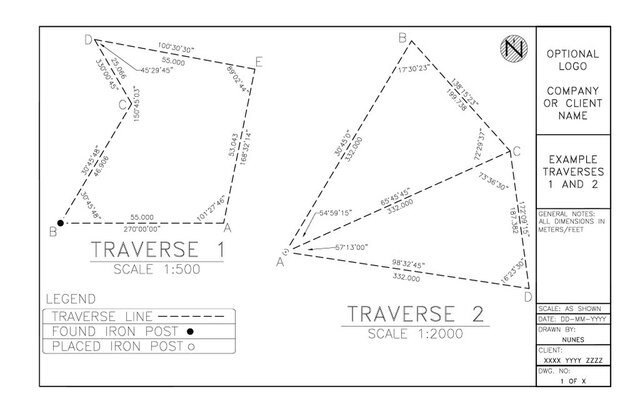 I create 2D traverse drawing with scaled drawings
