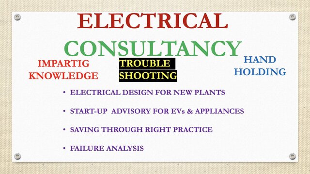 I offer comprehensive electrical consultancy for industrial & commercial projects