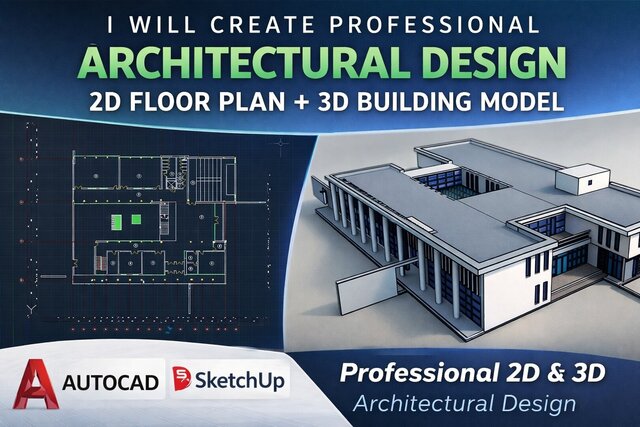 I will create 2D & 3D Architectural and Urban Planning Designs image 1