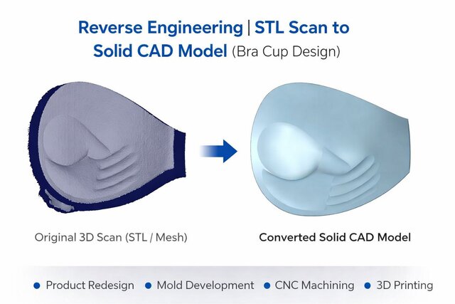 I will convert STL / 3D scans to solid CAD model (SolidWorks / NX) image 1