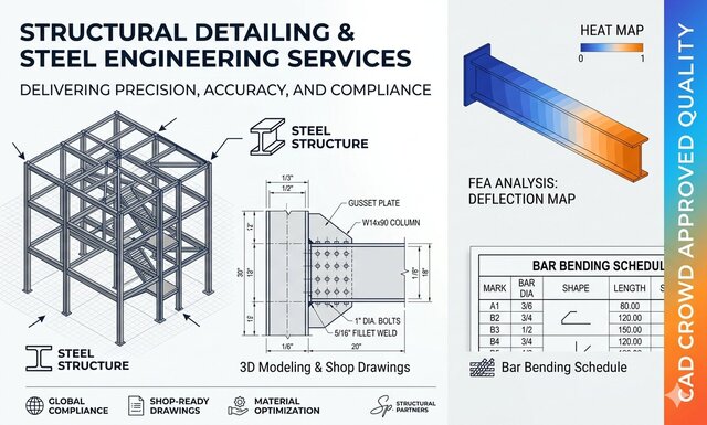 I will provide Structural Steel Detailing & Fabrication Shop Drawings