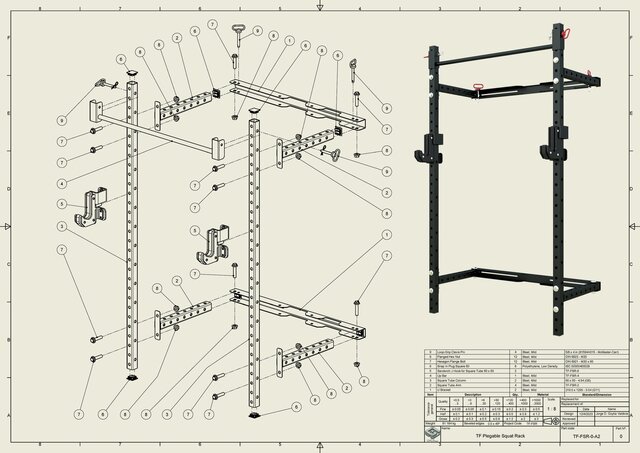 I offer design for folding squat racks with drawings for manufacturing image 6