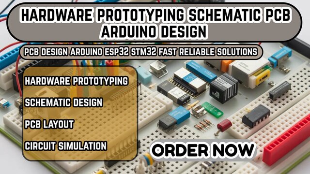 I will design hardware prototyping schematic PCB design, Arduino, ESP32, and STM32 development