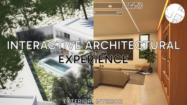 I will create an interactive architectural walkthrough image 1