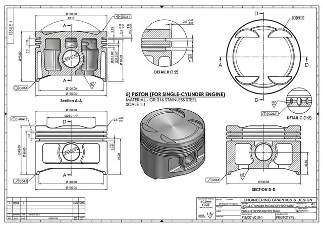 I will create professional 3D CAD models and manufacturing drawings using Creo10 image 3