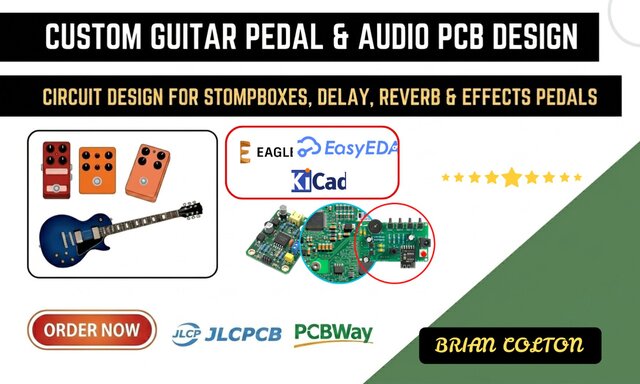 I offer printed circuit board PCB design for audio devices and guitar pedals