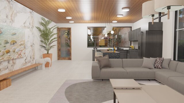 I do 2D and 3D rendering and modeling of interior spaces