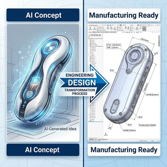 I will convert AI sketches, images, and concepts into manufacturing-ready CAD models image 2