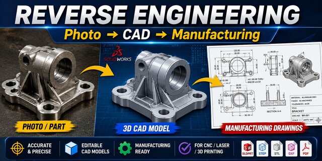 I will reverse engineer any part into an accurate SolidWorks CAD model