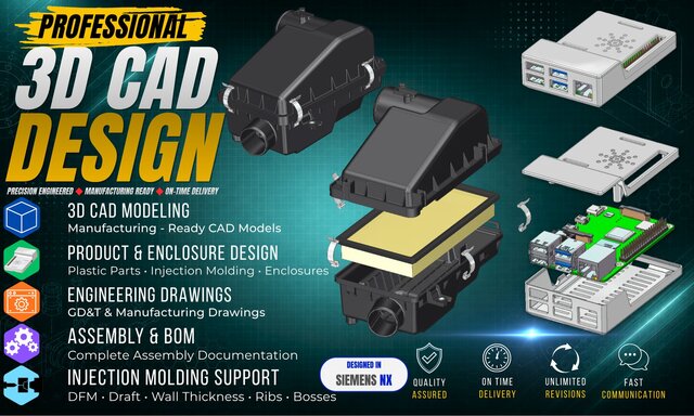 I offer custom plastic part design for injection molding
