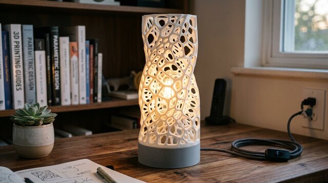 I will create a custom 3d printed lamp for your building image 3
