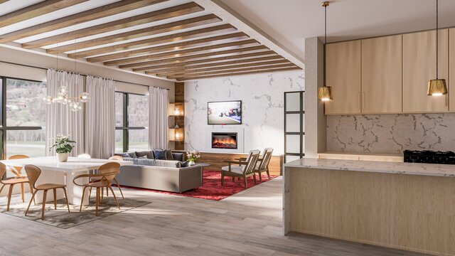 I will do 3D interior design of kitchen, bathroom and living room image 4