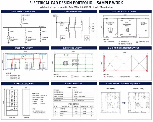 I will create professional electrical CAD drawings using AutoCAD & MicroStation
