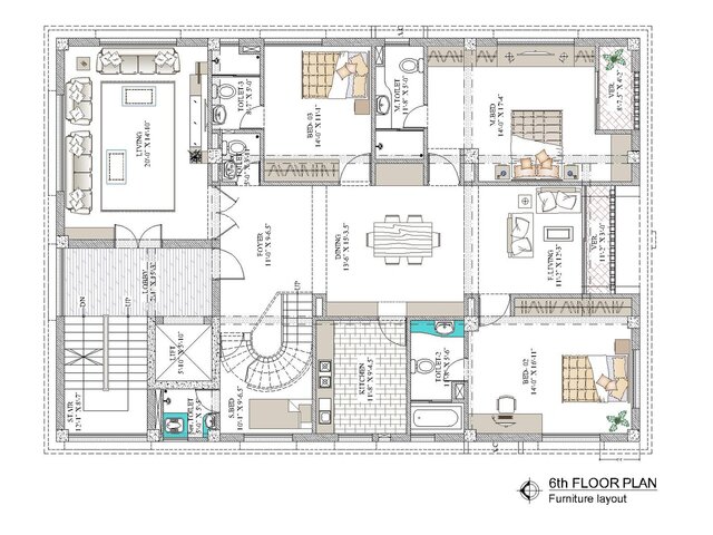I will draw architectural drawing, floor plan, sections, elevations image 4