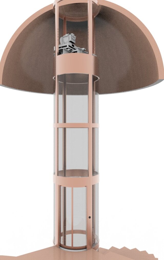 I will design custom circular panoramic glass elevators for luxury villas image 3