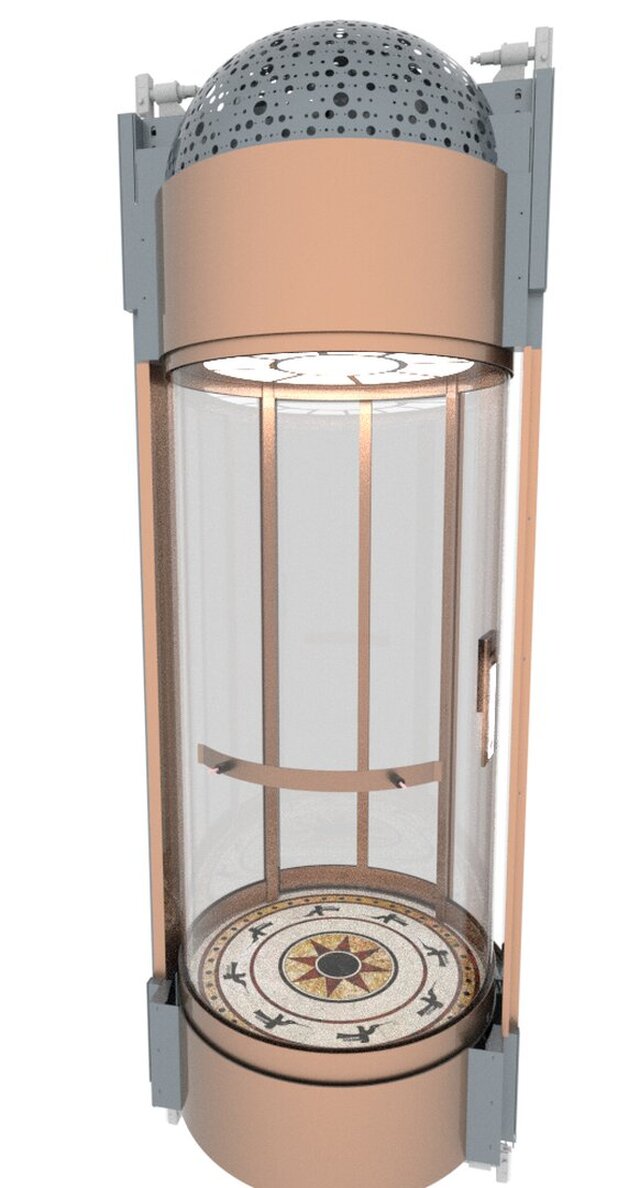 I will design custom circular panoramic glass elevators for luxury villas image 10
