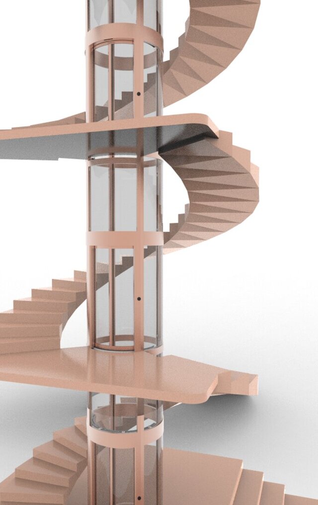 I will design custom circular panoramic glass elevators for luxury villas image 4