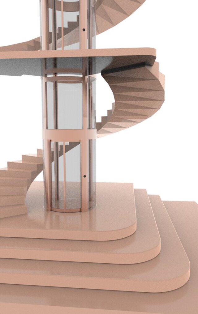 I will design custom circular panoramic glass elevators for luxury villas image 5