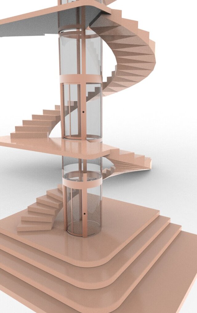 I will design custom circular panoramic glass elevators for luxury villas image 6