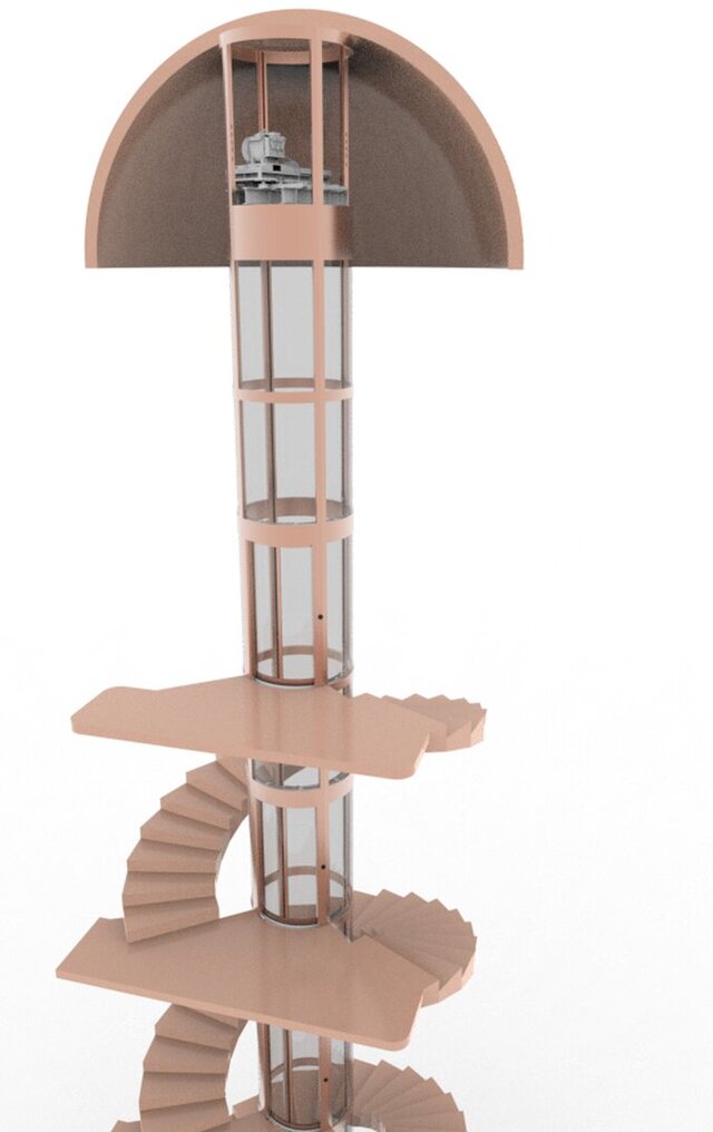 I will design custom circular panoramic glass elevators for luxury villas image 2