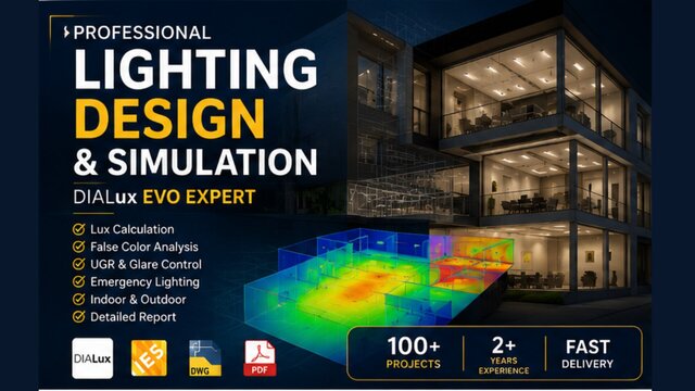 I will design lighting with Dialux Evo and Simulation image 1