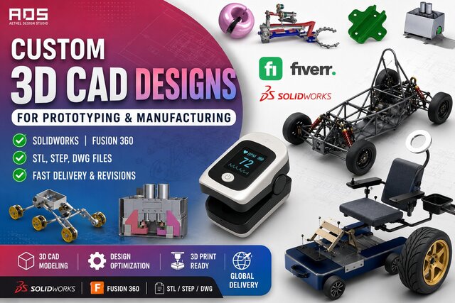 I will create professional 3d cad designs for your prototypes