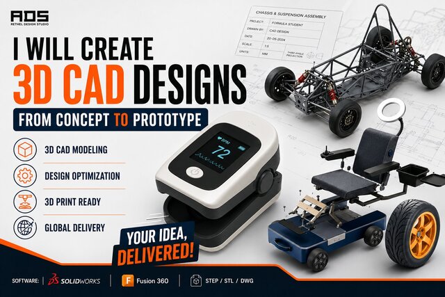 I will design mechanical parts and assemblies in SolidWorks