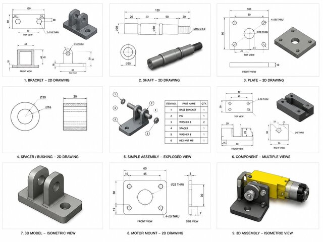 I will create accurate 2D CAD drawings from sketches, PDFs, or dimensions