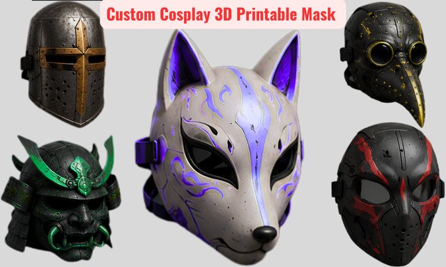 I will design custom print-ready 3D cosplay helmets, masks & wearable armor