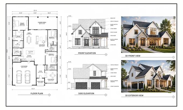 I will draw AutoCAD 2d floor plan, 3D floor plan design and architectural 3D renderings image 1