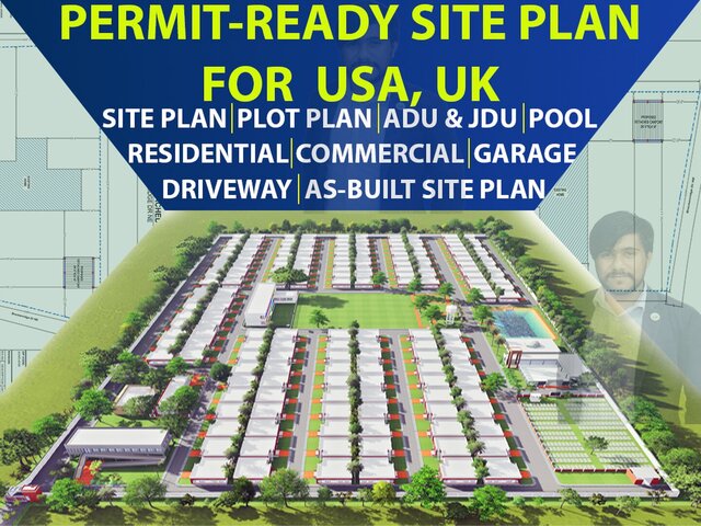 I offer site plan drafting and plot plan for US or UK building permits