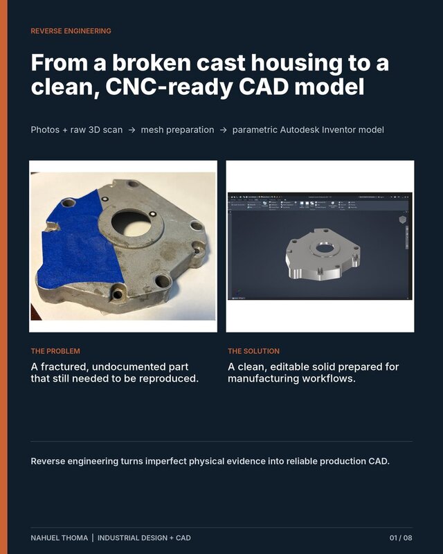 I will convert your 3D scan or STL into clean parametric CAD