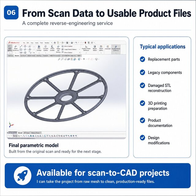 I will convert your 3D scan or STL into clean parametric CAD image 16