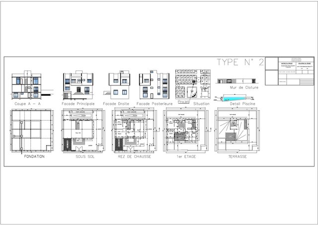 I offer architectural plan drafting for Villas & Lotissements in AutoCAD image 2