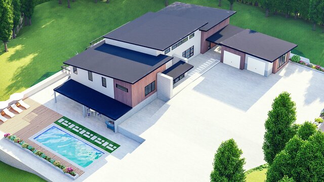 I will do 3d architectural design, living room interior, 3d rendering and 2d floor plan image 7