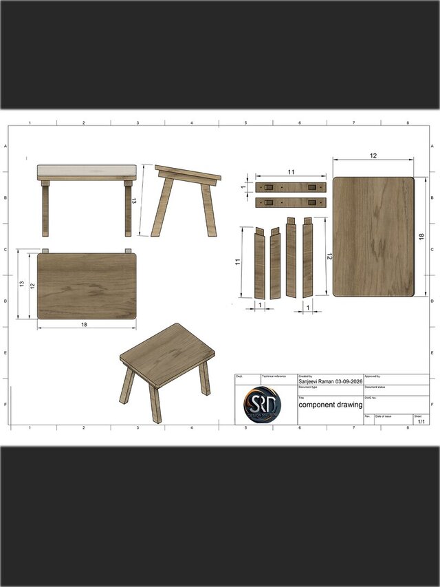 I offer furniture design using 2D CAD drawings & 3D modeling