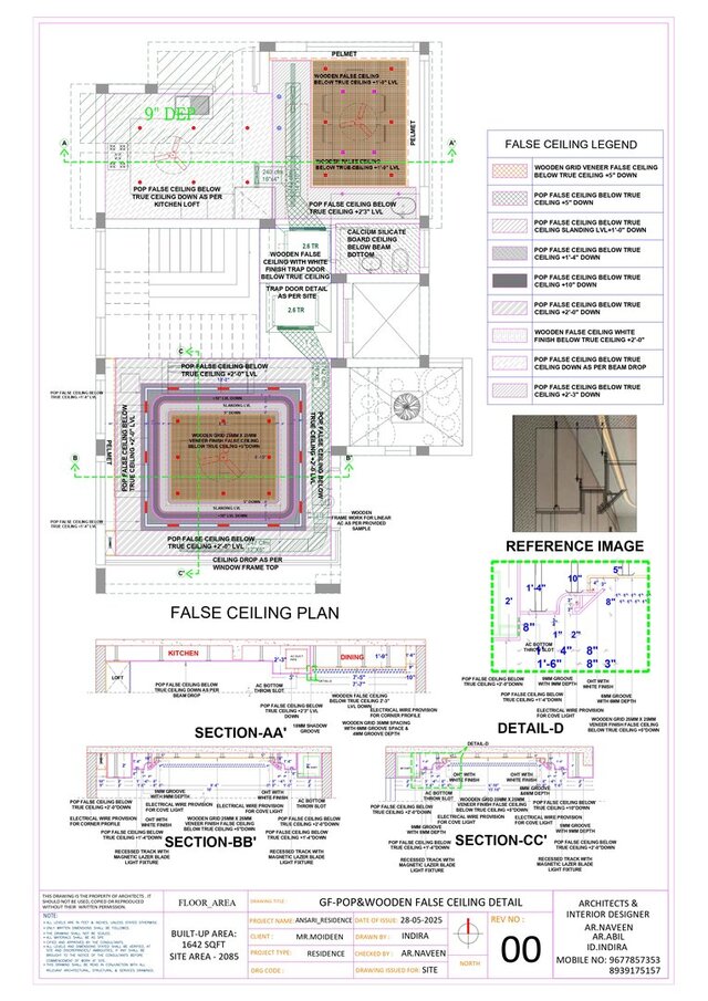 I offer professional false ceiling plan and sectional detail drafting services image 1