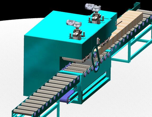 I offer complete CAD and fabrication drawings for heavy-duty double-arbor multi-rip saw machine image 3