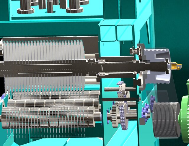 I offer complete CAD and fabrication drawings for heavy-duty double-arbor multi-rip saw machine image 6