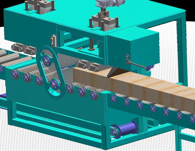 I offer complete CAD and fabrication drawings for heavy-duty double-arbor multi-rip saw machine image 2
