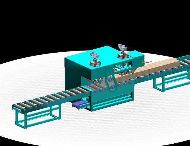 I offer complete CAD and fabrication drawings for heavy-duty double-arbor multi-rip saw machine image 1