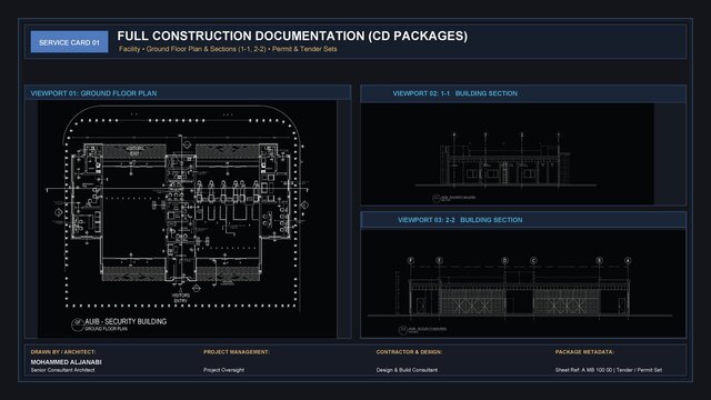 I offer architectural construction documentation (CD packages) & detailed shop drawings