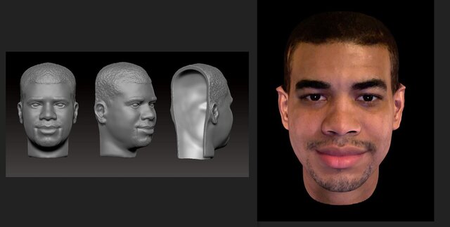 I will create 3D model of real face from 2D Image image 3