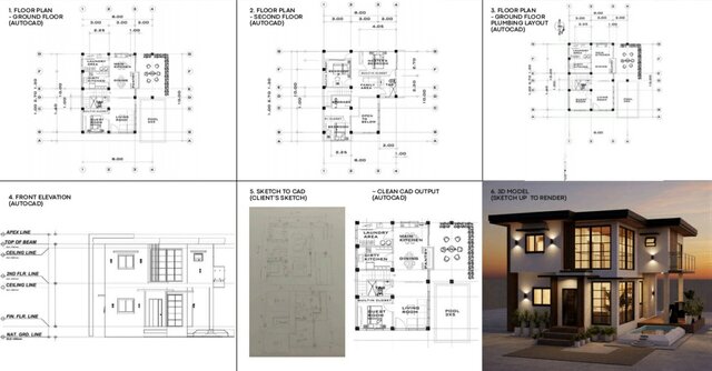 I offer 2D AutoCAD conversion and 2D floor plans to 3D modeling design services